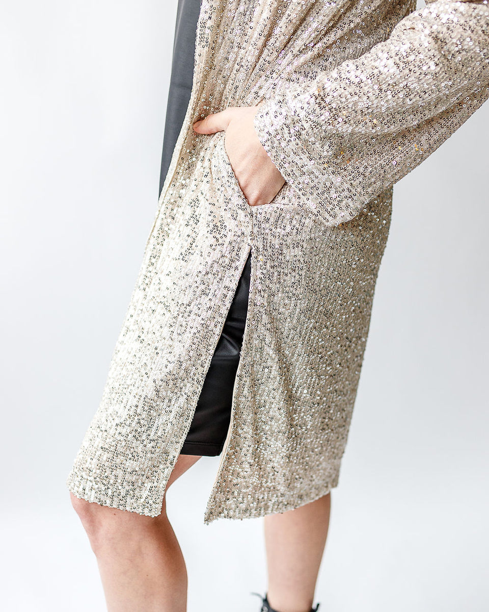 Sequin on sale duster jacket