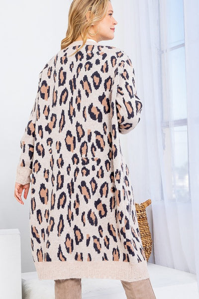 Leopard Print Long-Line Cardi