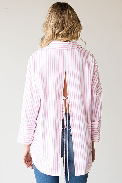 Candy Striper Backless Button Down