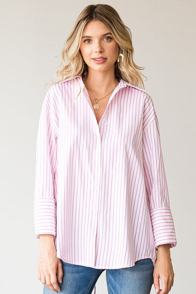 Candy Striper Backless Button Down