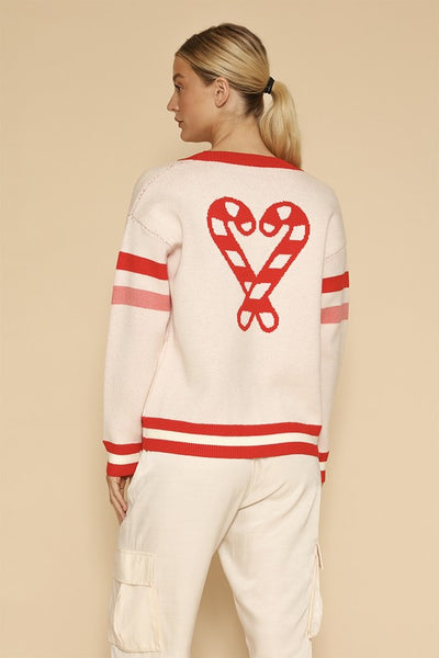 Candy Cane Collegiate Cardi