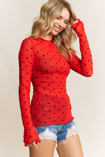 Queen of Hearts Mesh Top