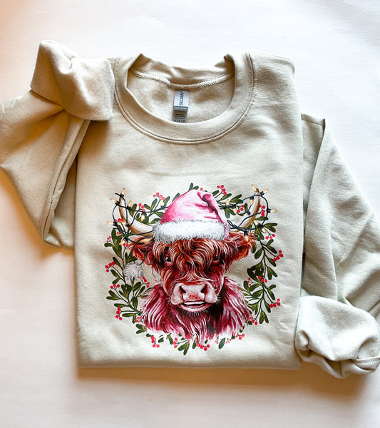 Ready to Ship Holiday Highland Cow~ Adult Unisex (Copy)