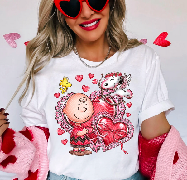 Ready to Ship Charlie Brown & Snoopy Valentines Print~ Adult Unisex