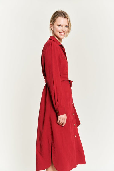 Ruby Red Button Dress/Jacket