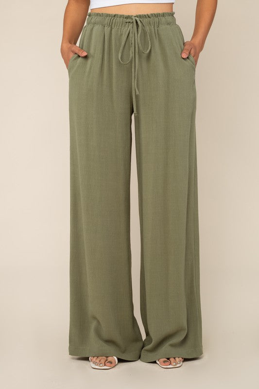 Green Goddess Linen Pants