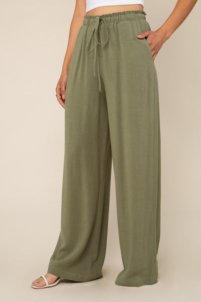 Green Goddess Linen Pants