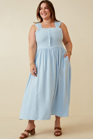 Cute as a Blue Button Dress