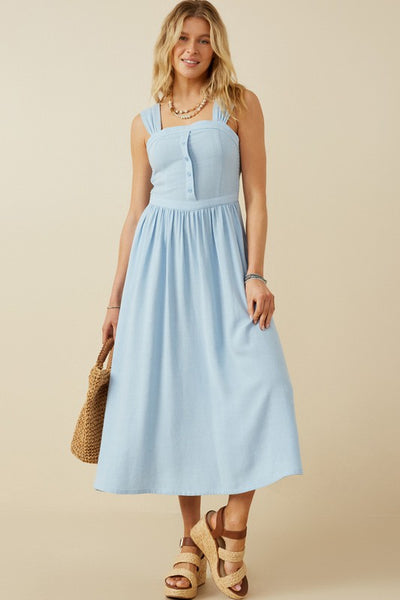 Cute as a Blue Button Dress