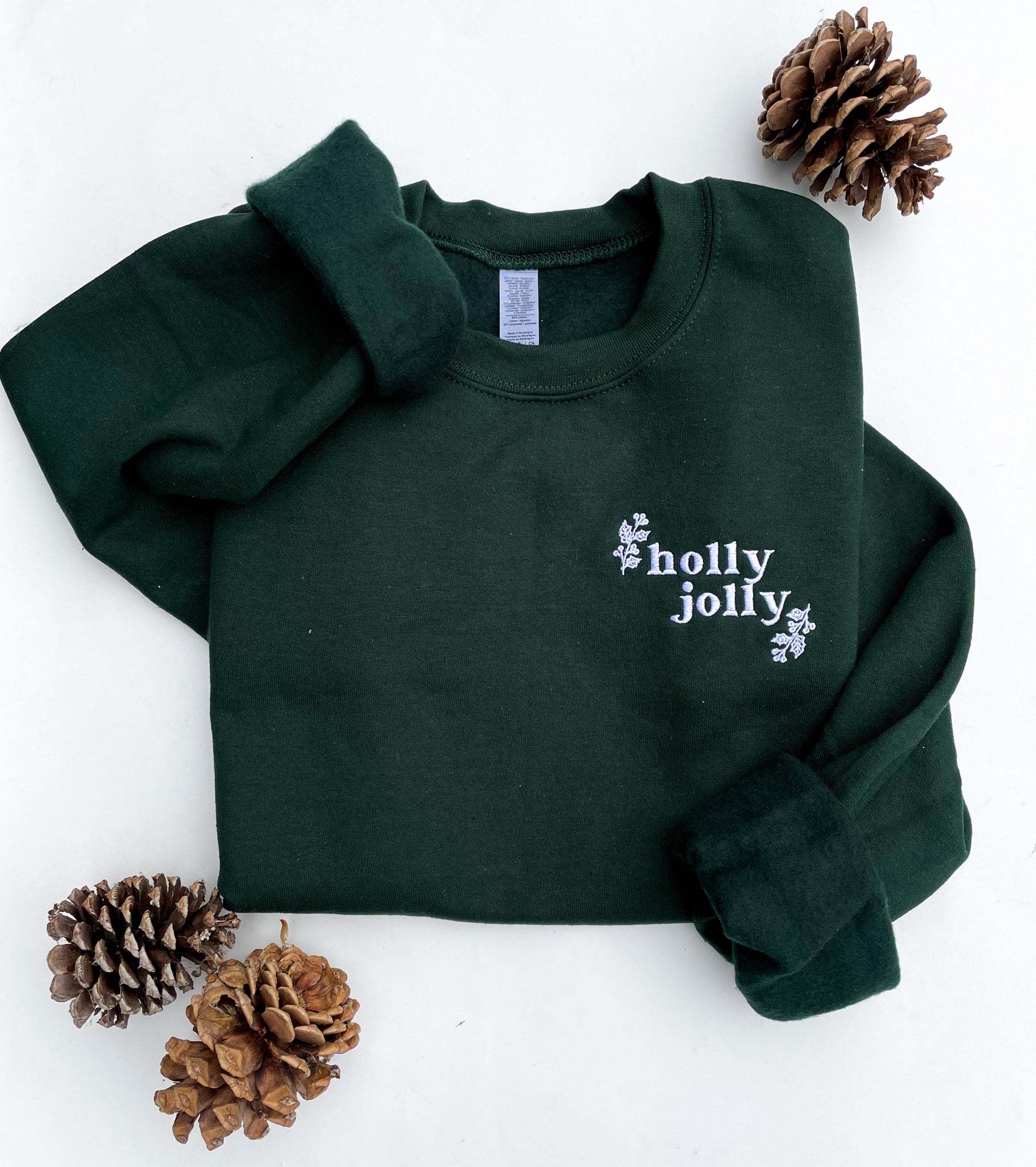 Holly Jolly Embroidered Pullover